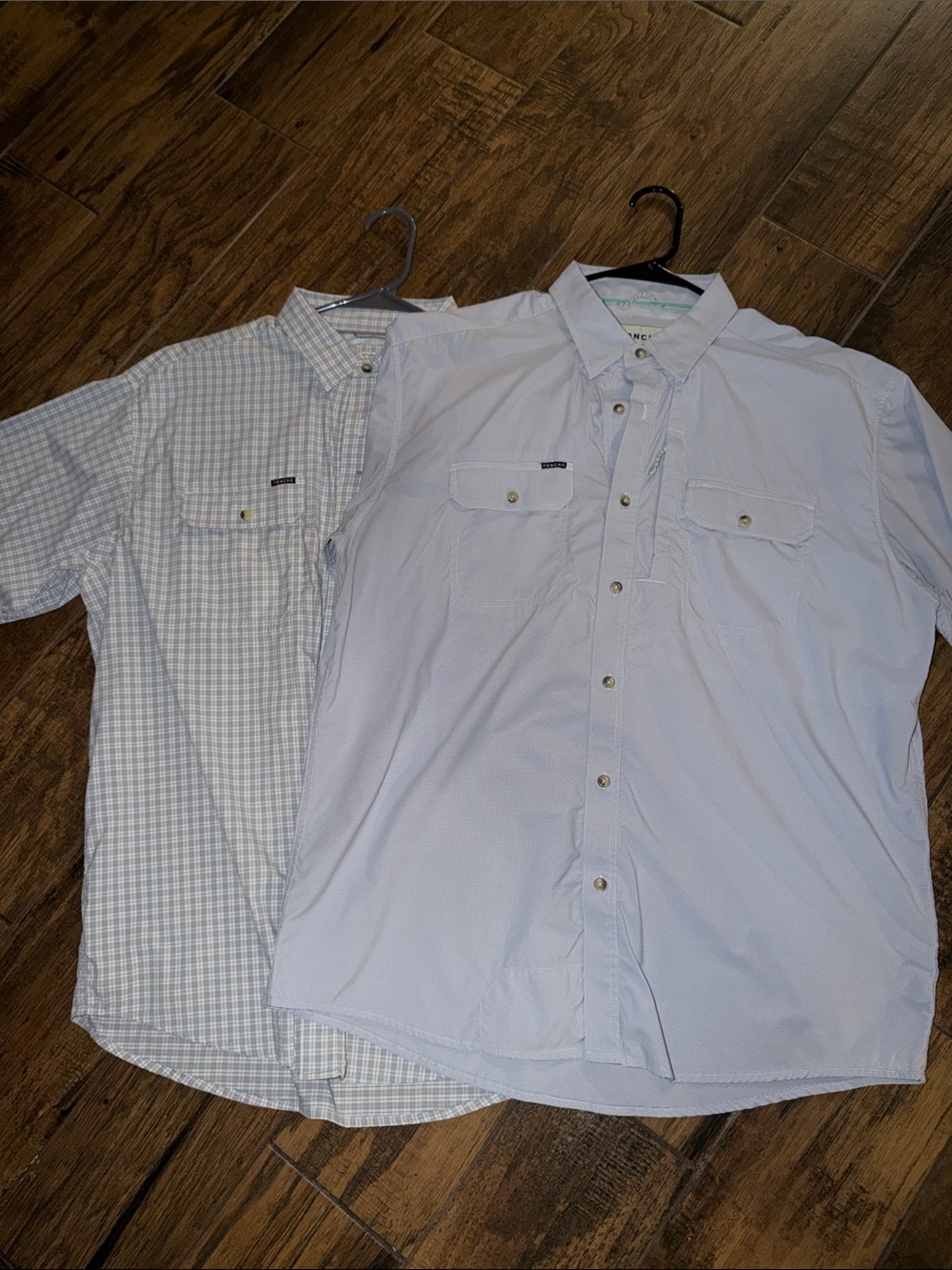 Mens Casual Button-Down Shirt Pair - Light Blue